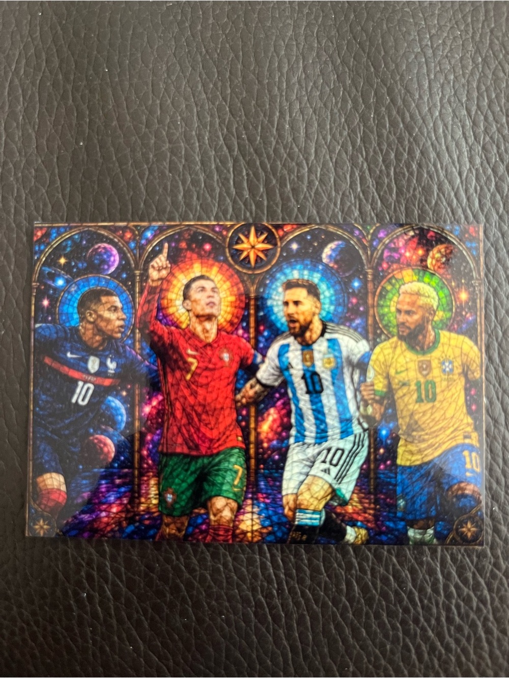 Ronaldo, Messi, Mbappé and Neymar Soccer Card Custom Artwork